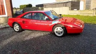 he makes the V8 roar of his Ferrari Mondial