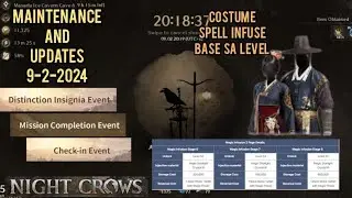 NIGHT CROWS UPDATE 9-2-2024