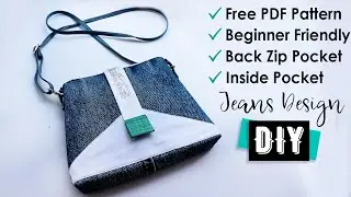 DIY JEANS ZIP Crossbody BAG DESIGN😍Old Clothes Recycle Idea 2023