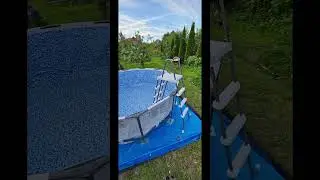 Установка бассейна Intex 3.66 с куполом Cool tent диаметром 5 метров за 2е выходных в двоем с женой