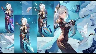 Genshin Impact : Shenhe Spear Buff (Engulfing lightning vs Calamity Queller vs Missive Windspear )
