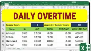 Overtime Calculation formula in excel | How to Calculate Conditional Over Time of Employees
