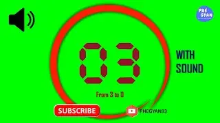 Circular Red 3 seconds Green Screen Timer with Sound 