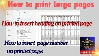 🖨️How to Print large sheet in Excel | Print page setup🖨️