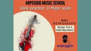 Daily violin practice | Play along with the video |  D major scale | D & A strings |
