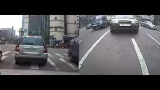 Как выглядит запись с 2-х камер видеорегистратора VisionDrive VD-8000HDL  днём
