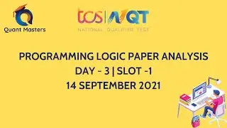 TCS NQT 2021 | Programming Logic | Day -3 Slot-1 | 14 September 2021