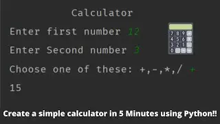 Create an easy calculator | In 5 minutes | Using Python | Source code in description