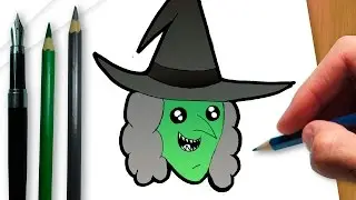 Como desenhar uma bruxa de Halloween