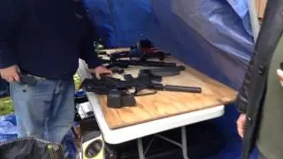 The firing line at Full Auto Machine Gun Shoot.. Lancaster PA