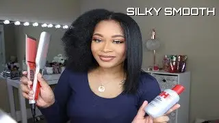 STRAIGHTENING MY NATURAL HAIR FOR THE FIRST TIME!!!