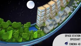 SPACE STATION SPEED ART - CINEMA 4D