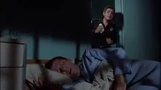 POLICE ACADEMY: Captain harris laughing at tired sleeping cadets after training