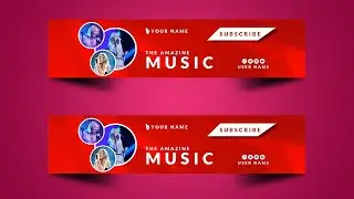 How To make a YouTube Channel Art  YouTube cover in  Photoshop