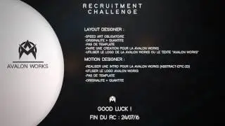 Recruitment Challenge Avalon Works #AvalonWRC2