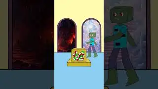 Heaven and Hell Challenge/ POV Color which door Alex, Steve, Enderman, Noob will go #animation