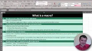 Excel VBA - What is a macro and enabling the Developer tab | Introduction to macros and VBA  01