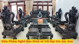 Bàn Giao Siêu Phẩm Nghê Bảo Đỉnh Cột 16 Gỗ Mun Hoa Về Với Đại Gia Sóc Sơn ( đồ gỗ đồng kỵ mạnh kha )