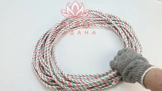 Веревка плетёная  красно зеленый