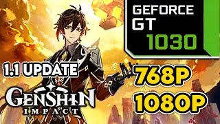 Genshin Impact 1.1 Update || GT 1030 + i3 7100 Performance Test || 768p, 1080p High-Medium Settings
