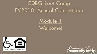 CDBG Boot Camp Module 1
