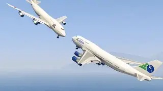 حدوث تصادم طائرتين كبير في قراند 5 Big Planes collision in the air in gta 5