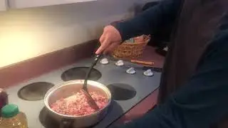 Browning the meat