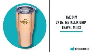 Personalized 27 oz. Metallix Grip Travel Mugs