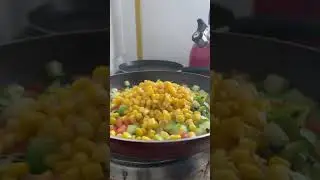Обед за 15 минут. Или спасаем «вчерашний» рис 🍚🌽🍅🍆