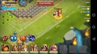 CastleClash michael 5/5 condemnation vs grimfiend 8/8 stone skin