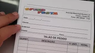 TALÃO DE PEDIDO NO COREL