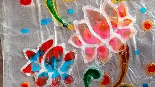 glass painting l stain glass painting l ohp sheet paintingaluminium foil painting l floral painting