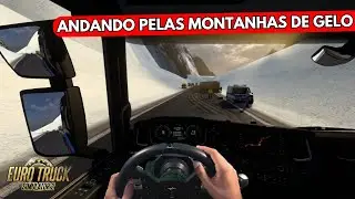 Andando pelas estradas com neve no Euro truck Simulator 2