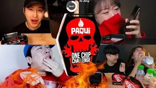 Mukbangers vs the PAQUI ONE CHIP CHALLENGE | Hottest chip in the world challenge