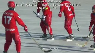 ТРАНСЛЯЦИЯ "ВОСТОК" Арсеньев  - "БАЙКАЛ-ЭНЕРГИЯ  2" Иркутск   дата 24 декабря 2023 счет 3-0