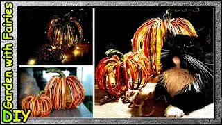 DIY Decor for Photo Shoot and Interior. Newspaper Tube Pumpkin Without Weave.