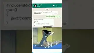 😂Compiler error ......araha hai sir??? #coding #coder #funnycode #shortsfeed #funnyprogram