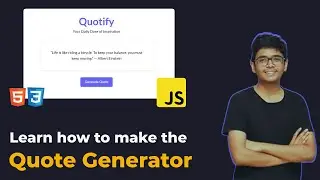 How to make Random Quote Generator in Javascript | #3 of 15 projects using Vanilla JavaScript