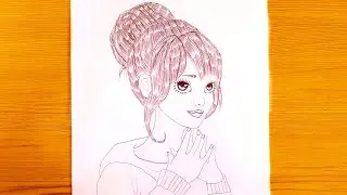 how to draw a girl is surprised step by step /pencil tutorial/BR drawing book
