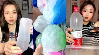 ASMR WATER BOTTLE ICE / SLUSH ICE / WHITE ICE / BALLOON ICE. ICE EATING