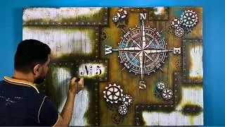 Wall decor creativity: How to make an amazing rust wall using paints and putty ✨