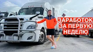 Заработок за первую неделю Дальнобойщика в США