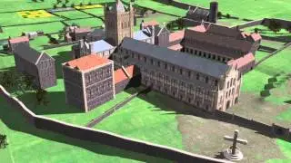 Norwich Cathedral close 1250 - virtual reality model