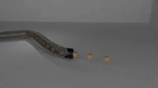 Blender cubes in a pipe animation
