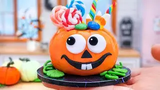 Wonderful Pumpkin 3D Fondant Cake Decorating Idea with M&M Candy for Halloween 🍭 Mini Yummy Tutorial