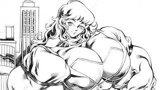 Female muscle cartoon comic FBWY Female muscle growth project Part 3