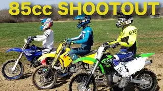 85cc Dirt Bike SHOOTOUT, Yamaha YZ 85 vs Suzuki RM 85 vs Kawasaki KX 85 | YZ85, RM85, KX85