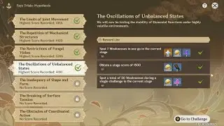 The Oscillations of Unbalanced States - Score 4110 - Fayz Trials: Hypothesis | Genshin Impact Event