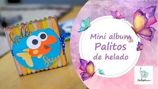 Cómo hacer un Mini album de fotos con palitos de helado! Tutorial Scrapbook