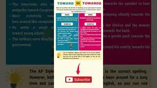 Learn English Vocabulary - Toward vs Towards #english #englishvocabulary #vocabulary